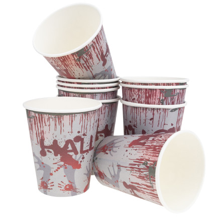 TG74162 GESCHIRR SET HALLOWEEN DEKORATIONSEN TISCHDECKE TASSEN TELLER SERVIETTEN