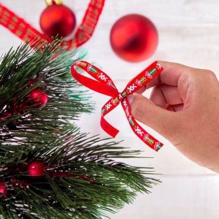 TG74285-1 SCHLEIFENBAND WEIHNACHTSDEKORATION GESCHENK KRANZ 4,5M