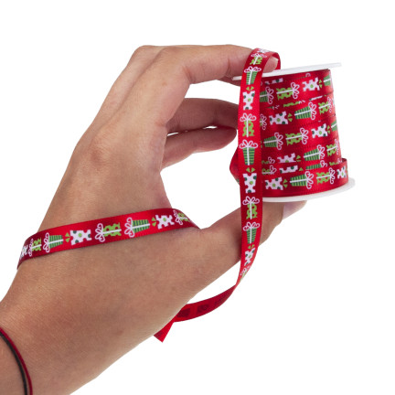 TG74285-1 SCHLEIFENBAND WEIHNACHTSDEKORATION GESCHENK KRANZ 4,5M