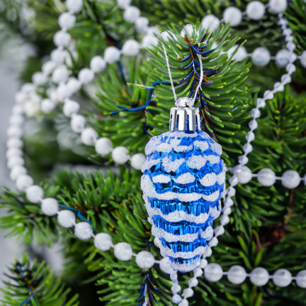 TG74291-2 WEIHNACHTSKUGELN SET TANNENZAPFEN ANHÄNGER 6 STÜCK FARBIG