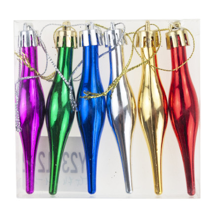 TG74294-2 EISZAPFEN WEIHNACHTSBAUMKUGELN LÄNGLICH ANHÄNGER SET