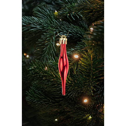 TG74294-2 EISZAPFEN WEIHNACHTSBAUMKUGELN LÄNGLICH ANHÄNGER SET