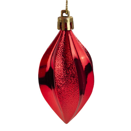 TG74340-4 Großes Set Weihnachtskugeln, rote Christbaumschmuckkugeln