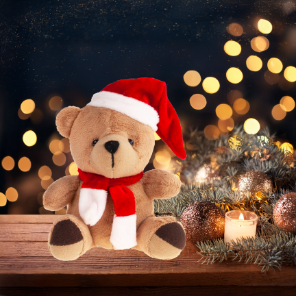 TG74792 Weihnachts-Plüschbär, Maskottchen, Kuscheltier, Nikolausgeschenk