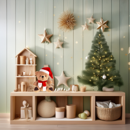 TG74792 Weihnachts-Plüschbär, Maskottchen, Kuscheltier, Nikolausgeschenk