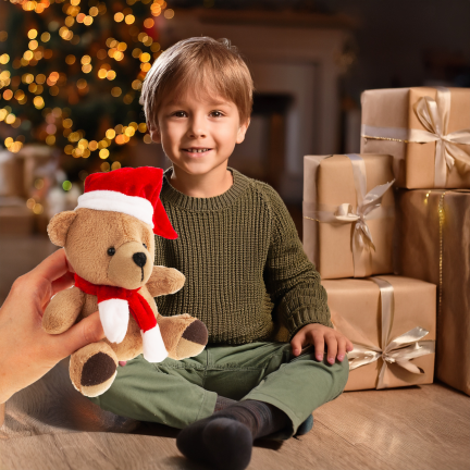 TG74792 Weihnachts-Plüschbär, Maskottchen, Kuscheltier, Nikolausgeschenk