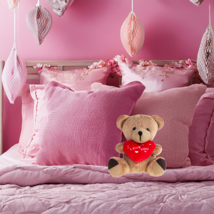 TG75260 BRAUNER TEDDYBÄR FÜR BABY MÄDCHEN HERZ ICH LIEBE DICH TEDDYBÄR