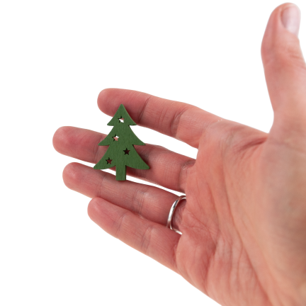 TG75361 Weihnachtsdekoration aus Holz, 36 Stück – Weihnachtsbäume, Schneeflocken und Rentiere