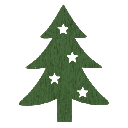 TG75361 Weihnachtsdekoration aus Holz, 36 Stück – Weihnachtsbäume, Schneeflocken und Rentiere