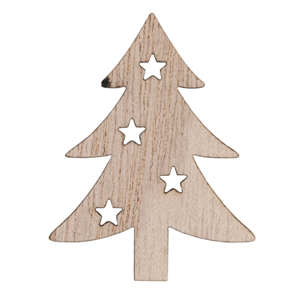 TG75361 Weihnachtsdekoration aus Holz, 36 Stück – Weihnachtsbäume, Schneeflocken und Rentiere