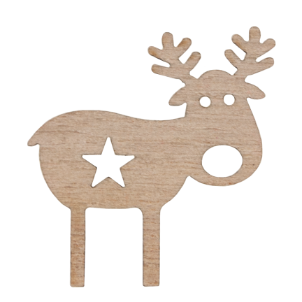 TG75361 Weihnachtsdekoration aus Holz, 36 Stück – Weihnachtsbäume, Schneeflocken und Rentiere