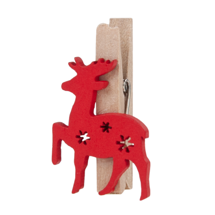 TG75364 Weihnachtsklammern, 6 Stück/Set, Rentiere, Weihnachtsbäume, Schneeflocken, dekorative Klammern
