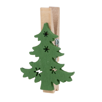 TG75364 Weihnachtsklammern, 6 Stück/Set, Rentiere, Weihnachtsbäume, Schneeflocken, dekorative Klammern