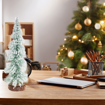TG75845 WEIHNACHTSBAUM METALL HOLZ BÜRSTE SCHNEE DRAHT