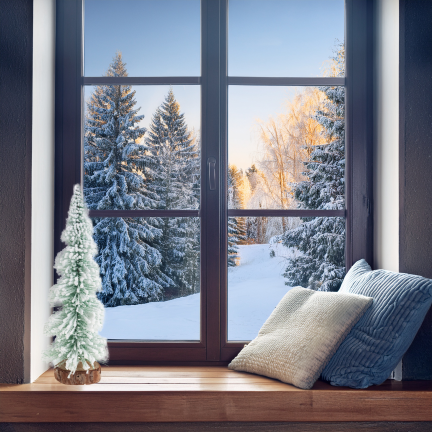 TG75845 WEIHNACHTSBAUM METALL HOLZ BÜRSTE SCHNEE DRAHT