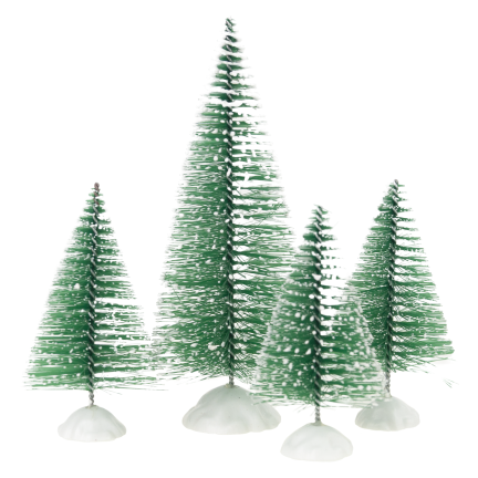TG75847 Set mit 4 verschneiten Weihnachtsbäumen auf Ständern, Weihnachtsdekoration aus Draht