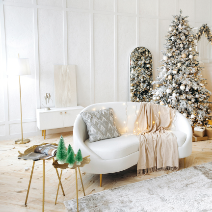 TG75847 Set mit 4 verschneiten Weihnachtsbäumen auf Ständern, Weihnachtsdekoration aus Draht