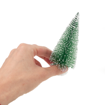 TG75847 Set mit 4 verschneiten Weihnachtsbäumen auf Ständern, Weihnachtsdekoration aus Draht