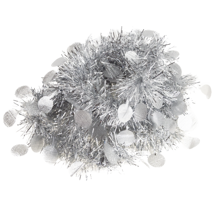 Tg76142-1 Weihnachtsbaumkette String Weihnachtsgirlande Silber mit Ornamenten