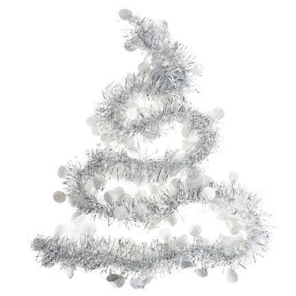 Tg76142-1 Weihnachtsbaumkette String Weihnachtsgirlande Silber mit Ornamenten