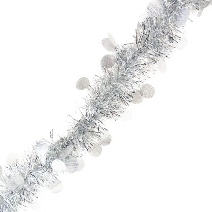 Tg76142-1 Weihnachtsbaumkette String Weihnachtsgirlande Silber mit Ornamenten