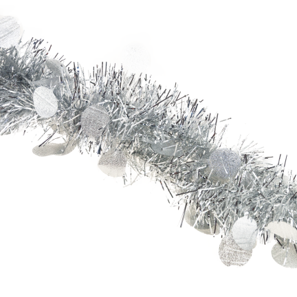 Tg76142-1 Weihnachtsbaumkette String Weihnachtsgirlande Silber mit Ornamenten