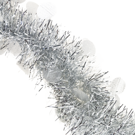 Tg76142-1 Weihnachtsbaumkette String Weihnachtsgirlande Silber mit Ornamenten
