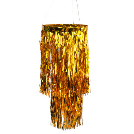 CV76151-2 DECKE DEKORATION KRONLEUCHTER GOLDFOLIE LAMPENSCHIRM PARTY GEBURTSTAG SILVESTER
