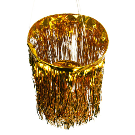 CV76151-2 DECKE DEKORATION KRONLEUCHTER GOLDFOLIE LAMPENSCHIRM PARTY GEBURTSTAG SILVESTER