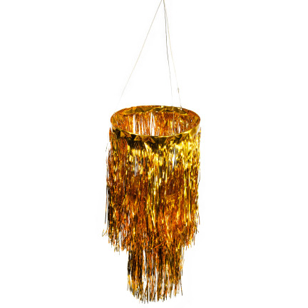 CV76151-2 DECKE DEKORATION KRONLEUCHTER GOLDFOLIE LAMPENSCHIRM PARTY GEBURTSTAG SILVESTER
