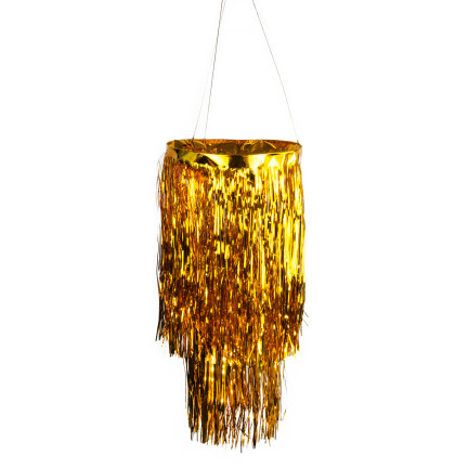 CV76151-2 DECKE DEKORATION KRONLEUCHTER GOLDFOLIE LAMPENSCHIRM PARTY GEBURTSTAG SILVESTER