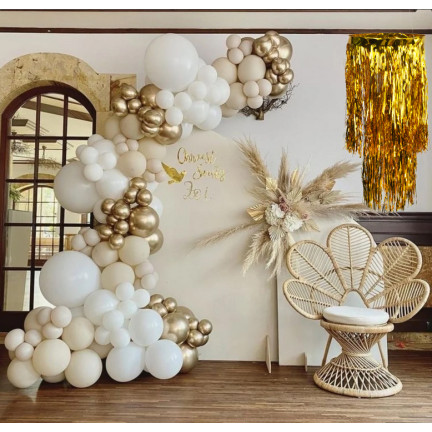 CV76151-2 DECKE DEKORATION KRONLEUCHTER GOLDFOLIE LAMPENSCHIRM PARTY GEBURTSTAG SILVESTER