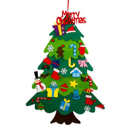 TG76362 Filz-Weihnachtsbaum mit selbstklebenden Verzierungen – kreativer Weihnachtsbaum