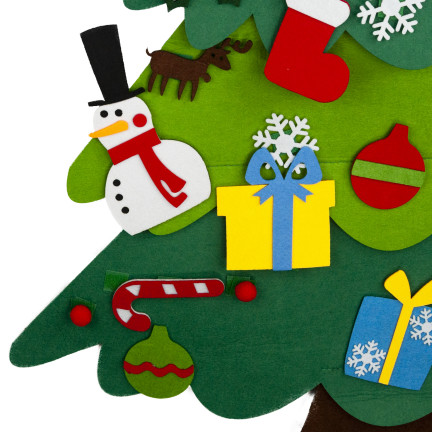 TG76362 Filz-Weihnachtsbaum mit selbstklebenden Verzierungen – kreativer Weihnachtsbaum