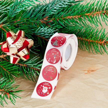TG76363 weihnachtliches Geschenkpapier Geschenkanhänger Weihnachten dekorative Rolle 500 Stück rund