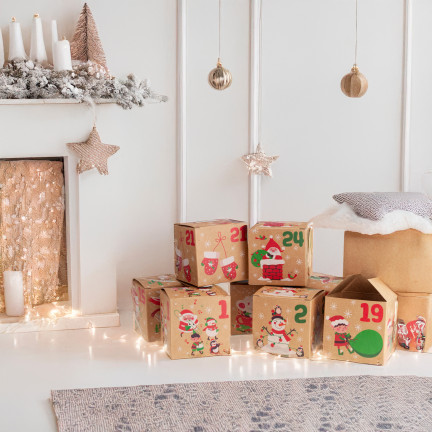 Adventskalender, Faltboxen, leer, zum Selbermachen, aus Papier