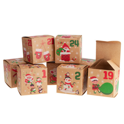 Adventskalender, Faltboxen, leer, zum Selbermachen, aus Papier