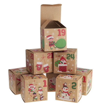 Adventskalender, Faltboxen, leer, zum Selbermachen, aus Papier
