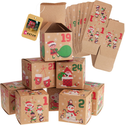 Adventskalender, Faltboxen, leer, zum Selbermachen, aus Papier