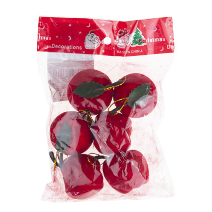 TG76403 Äpfel, Apfel-Anhänger, Styropor-Kugeln, 6 Stück, für Weihnachtsgestecke und Kränze