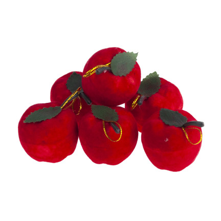 TG76403 Äpfel, Apfel-Anhänger, Styropor-Kugeln, 6 Stück, für Weihnachtsgestecke und Kränze