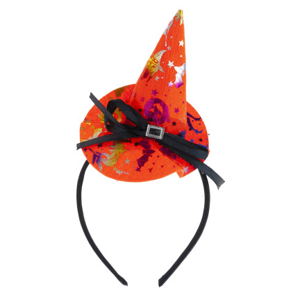 Hexenverkleidung, Zauberin Kostüm, orange und schwarz, für Mädchen, für Halloween Ball, Set