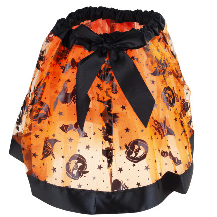 Hexenverkleidung, Zauberin Kostüm, orange und schwarz, für Mädchen, für Halloween Ball, Set
