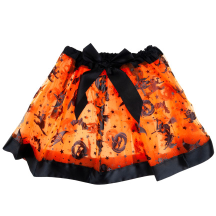 Hexenverkleidung, Zauberin Kostüm, orange und schwarz, für Mädchen, für Halloween Ball, Set