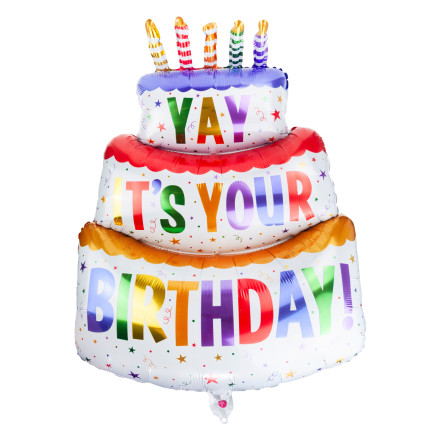 TG76541 BALLONGIRLANDE SET FOLIENBALLONS KUCHEN BLUME GEBURTSTAG QUASTEN 