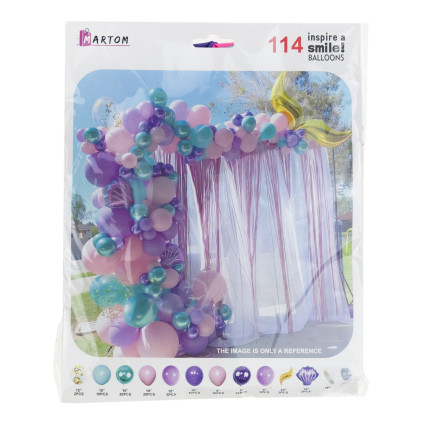 TG76543 BALLONGIRLANDE MEERJUNGFRAU MEER PASTELL BALLONSET 