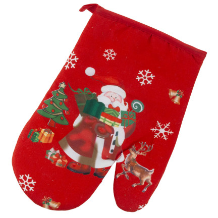 TG76545 Küchenhandschuh mit Weihnachtsmotiv – weihnachtlicher Pfotenabdruck – Weihnachten