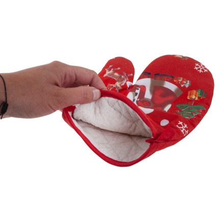 TG76545 Küchenhandschuh mit Weihnachtsmotiv – weihnachtlicher Pfotenabdruck – Weihnachten
