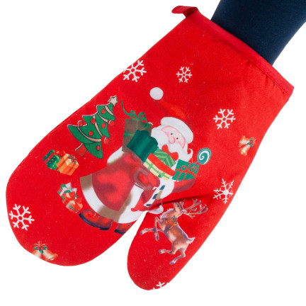 TG76545 Küchenhandschuh mit Weihnachtsmotiv – weihnachtlicher Pfotenabdruck – Weihnachten