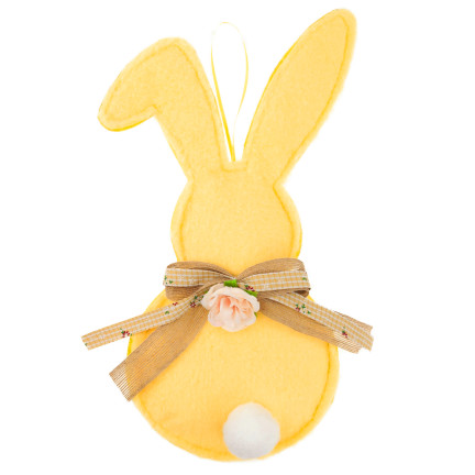 TG76734-2 Hasen-Anhänger, Osterdekoration, Osterhase, gelber Stoff